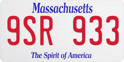 MA license plate 9SR933