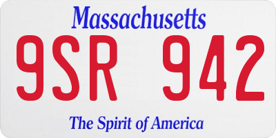 MA license plate 9SR942