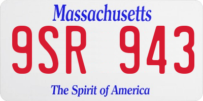 MA license plate 9SR943