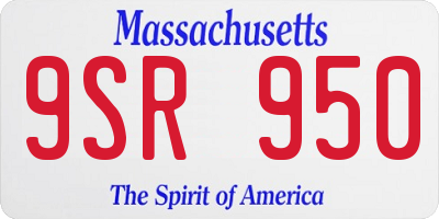 MA license plate 9SR950