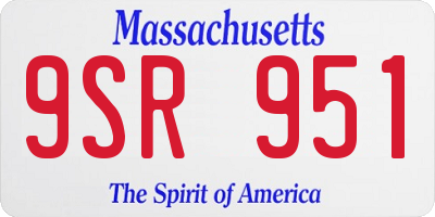MA license plate 9SR951