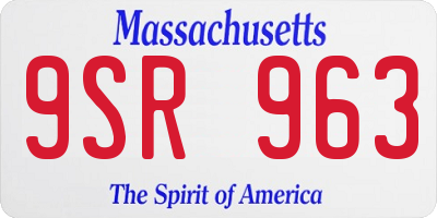 MA license plate 9SR963