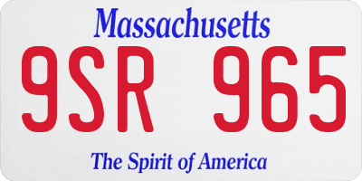 MA license plate 9SR965