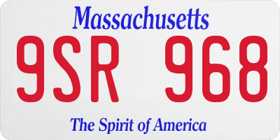 MA license plate 9SR968