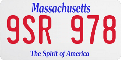 MA license plate 9SR978