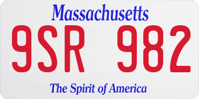 MA license plate 9SR982