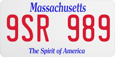 MA license plate 9SR989