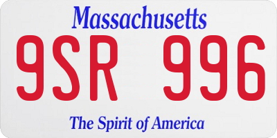 MA license plate 9SR996