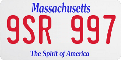 MA license plate 9SR997