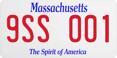 MA license plate 9SS001