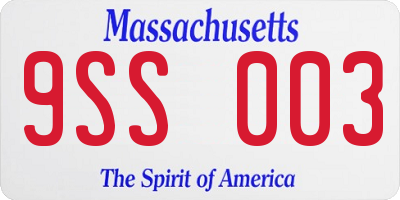 MA license plate 9SS003