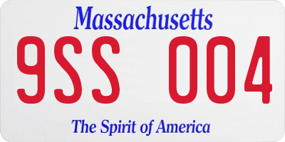 MA license plate 9SS004