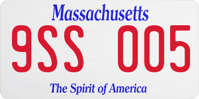 MA license plate 9SS005
