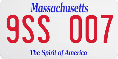 MA license plate 9SS007