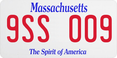 MA license plate 9SS009
