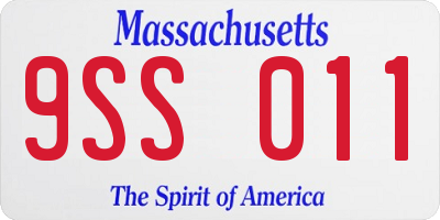 MA license plate 9SS011
