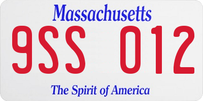 MA license plate 9SS012