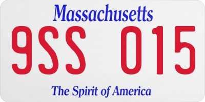 MA license plate 9SS015