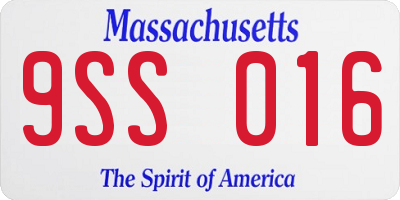 MA license plate 9SS016