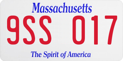 MA license plate 9SS017