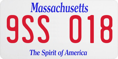 MA license plate 9SS018