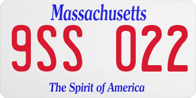 MA license plate 9SS022
