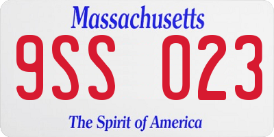 MA license plate 9SS023