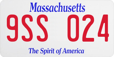 MA license plate 9SS024