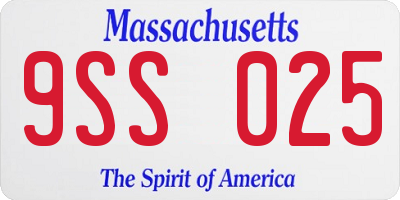 MA license plate 9SS025