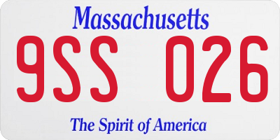 MA license plate 9SS026