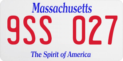 MA license plate 9SS027