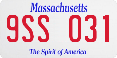 MA license plate 9SS031