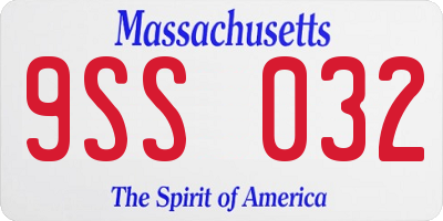 MA license plate 9SS032