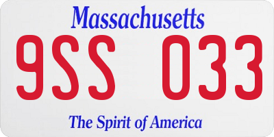 MA license plate 9SS033