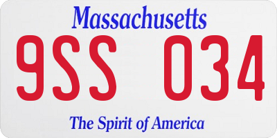 MA license plate 9SS034