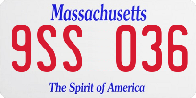 MA license plate 9SS036