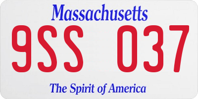 MA license plate 9SS037