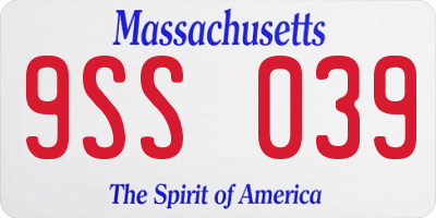 MA license plate 9SS039