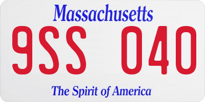 MA license plate 9SS040