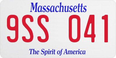 MA license plate 9SS041