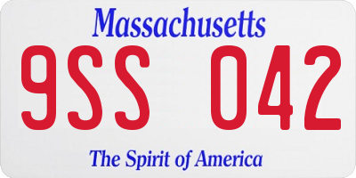 MA license plate 9SS042