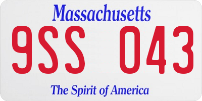 MA license plate 9SS043