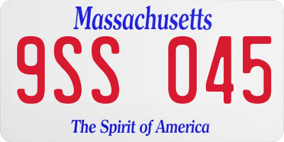 MA license plate 9SS045