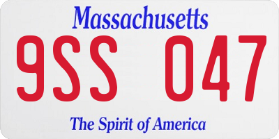 MA license plate 9SS047