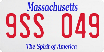 MA license plate 9SS049