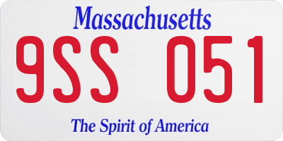 MA license plate 9SS051