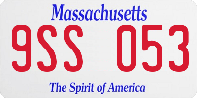 MA license plate 9SS053