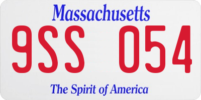 MA license plate 9SS054