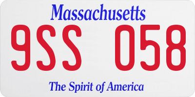 MA license plate 9SS058