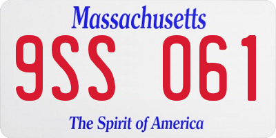 MA license plate 9SS061